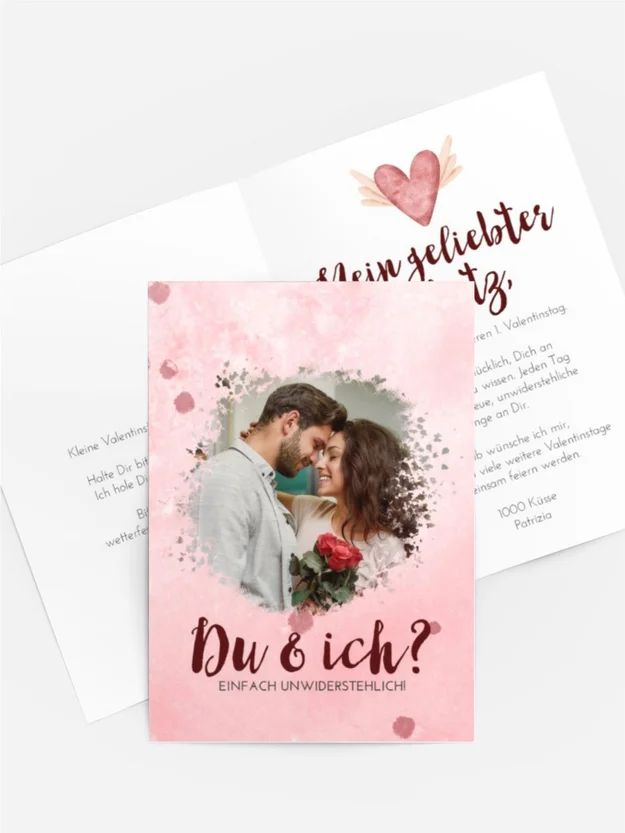 Valentinskarte Flug der Herzen