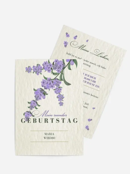 Geburtstagseinladung Papierblumen