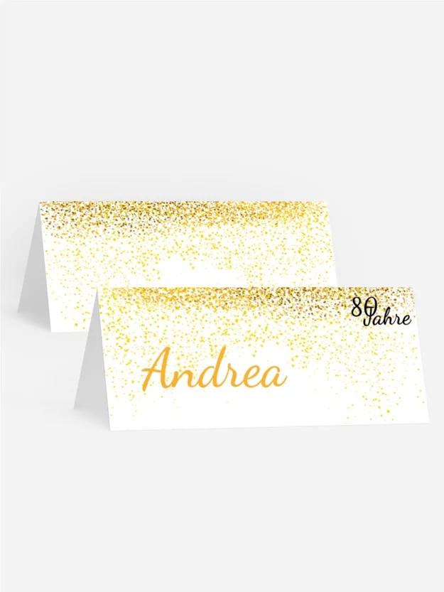 Tischkarte Geburtstag Goldener Schnee Tischkarte Geburtstag Goldener Schnee