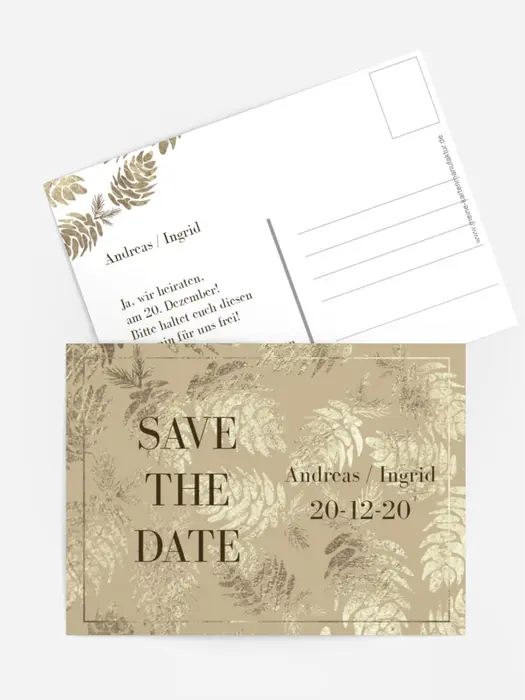 Save-the-Date Karte Kienzapfen