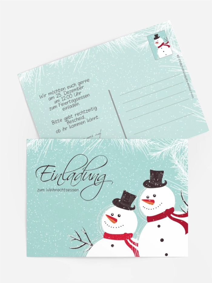 Weihnachtseinladung Schneemänner Weihnachtseinladung Schneemänner