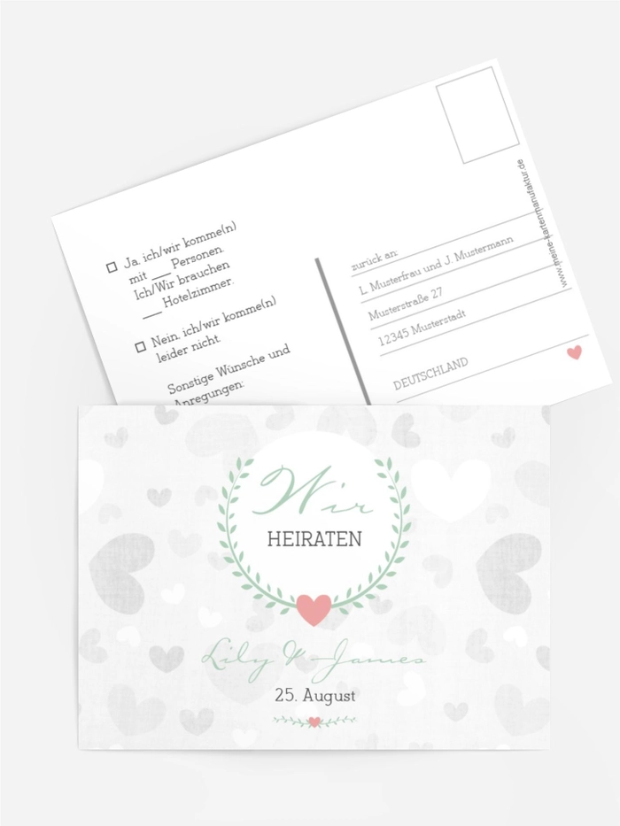 Antwortkarte zur Hochzeit zarte Ranke Antwortkarte zur Hochzeit zarte Ranke