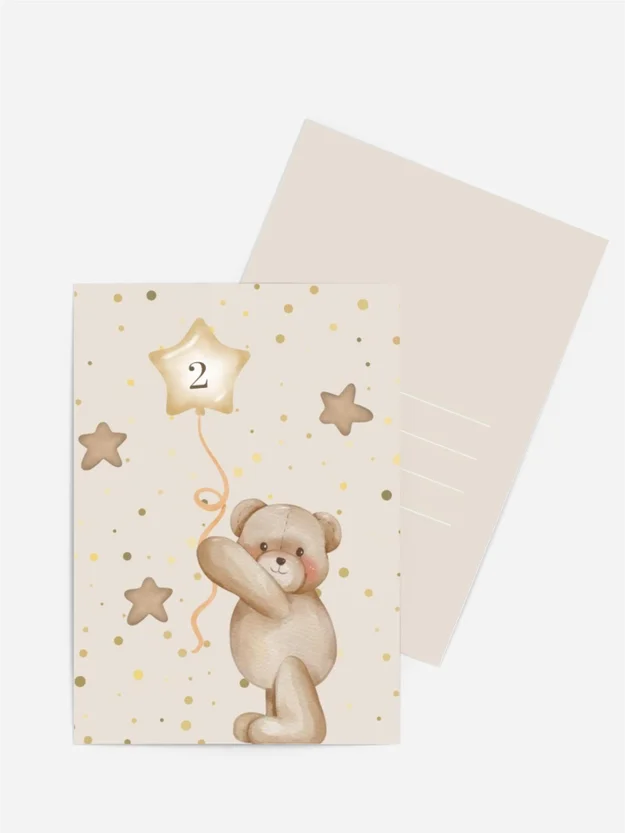 Geburtstagskarte Bär | Zahl personalisierbar