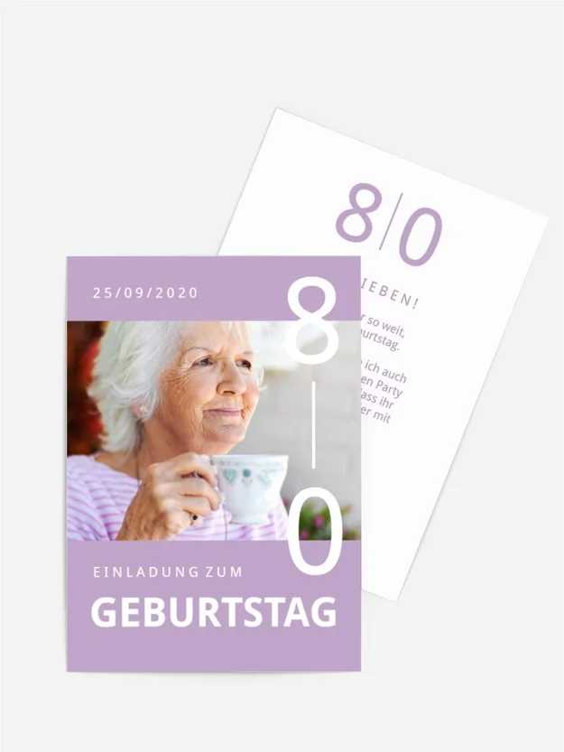 Geburtstagseinladung Zahlen-Trennstrich