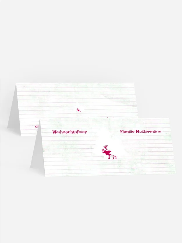 Weihnachtstischkarte Elchenwald