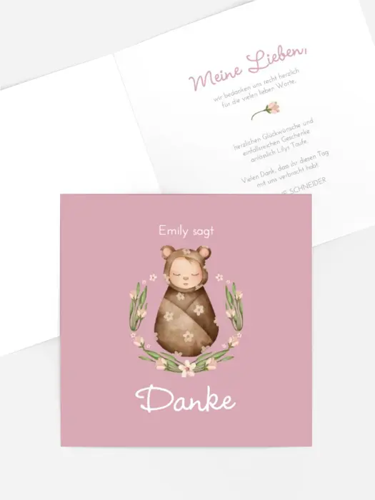 Dankeskarte Taufe Kleine Puppe Dankeskarte Taufe Kleine Puppe