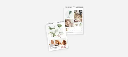 Wandkalender mit hübscher Frau und kleinem Mädchen