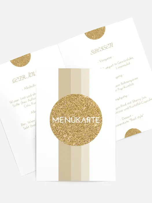 Menükarte Geburtstag Goldene Münze