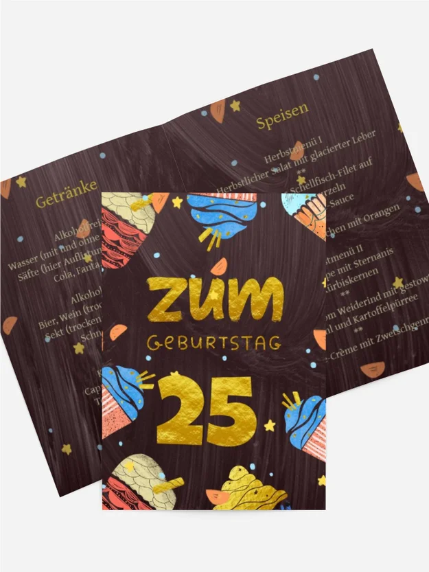 Menükarte Geburtstag  Planeten