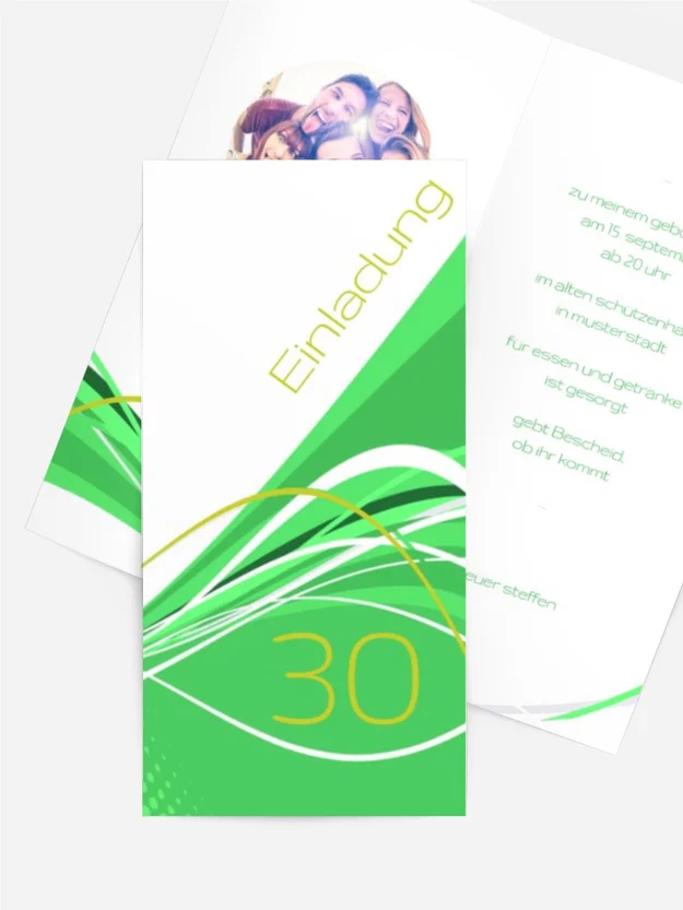 Einladungskarte Geburtstag Welle 30 Foto