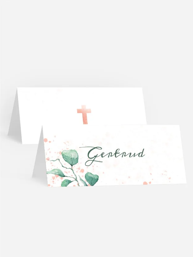 Tischkarte Konfirmation Blütenkranz Tischkarte Konfirmation Blütenkranz