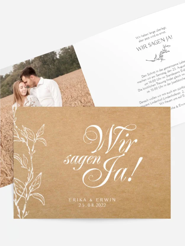 Hochzeitseinladung Goldstaub