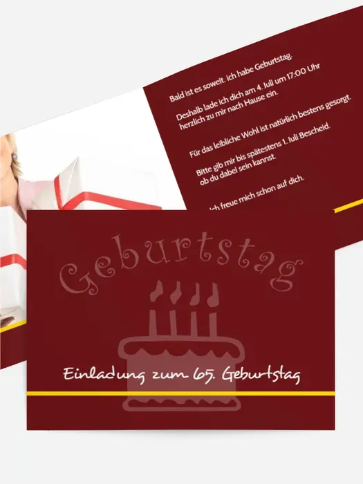 Geburtstagseinladung colour-contrasting 65 Foto