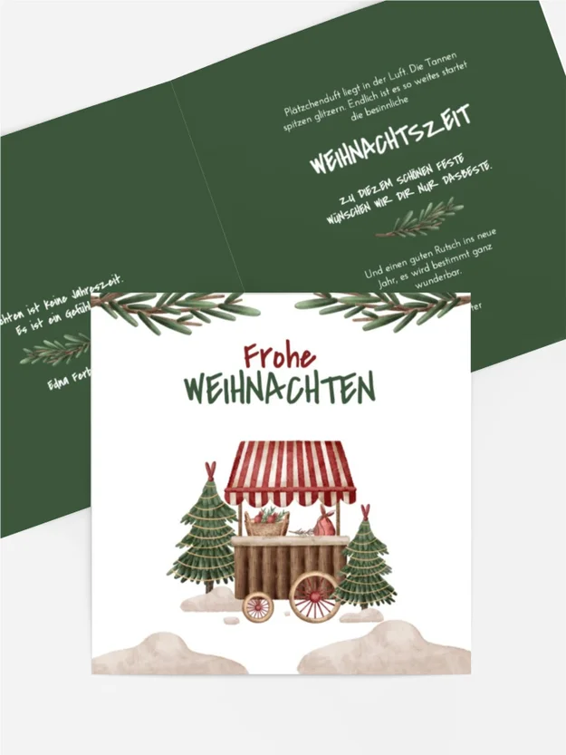 Grußkarte Weihnachten Tannenzapfenladen