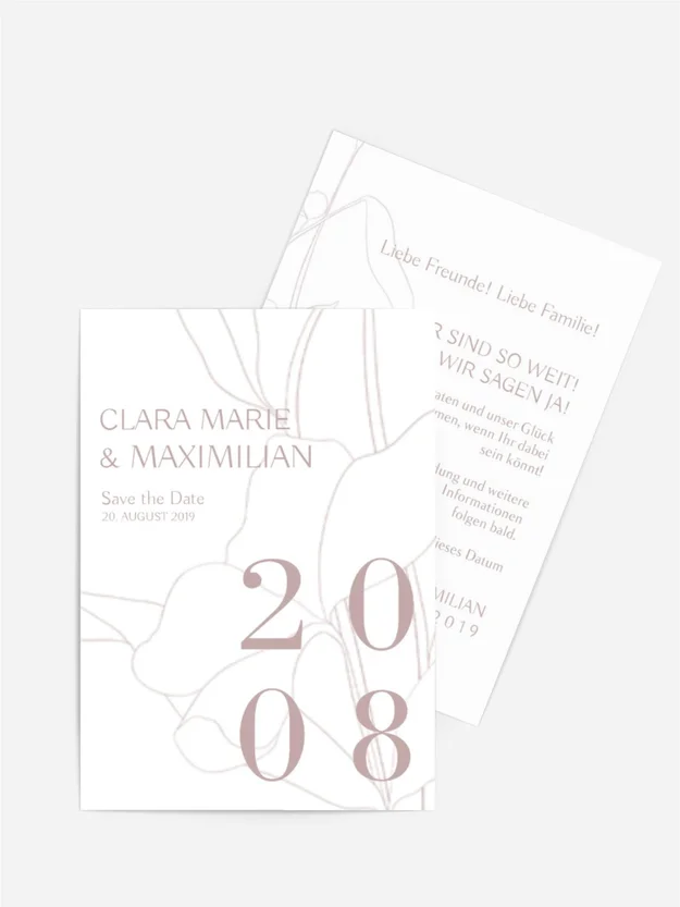 Save the date Zarte Blume