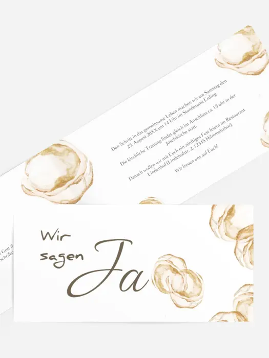 Hochzeitseinladung in Goldring