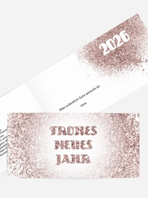 Neujahrskarte Glitterschrift