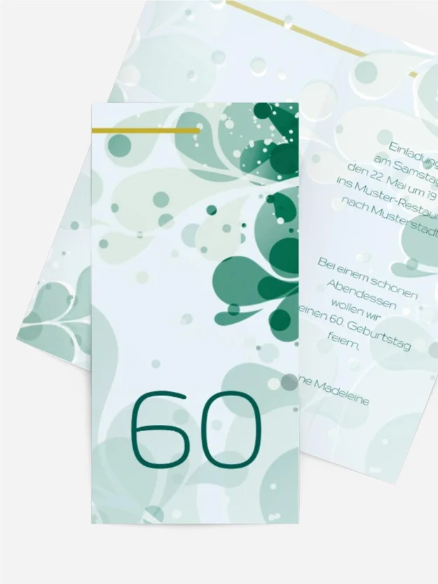 Geburtstagskarte Einladung Floral 60
