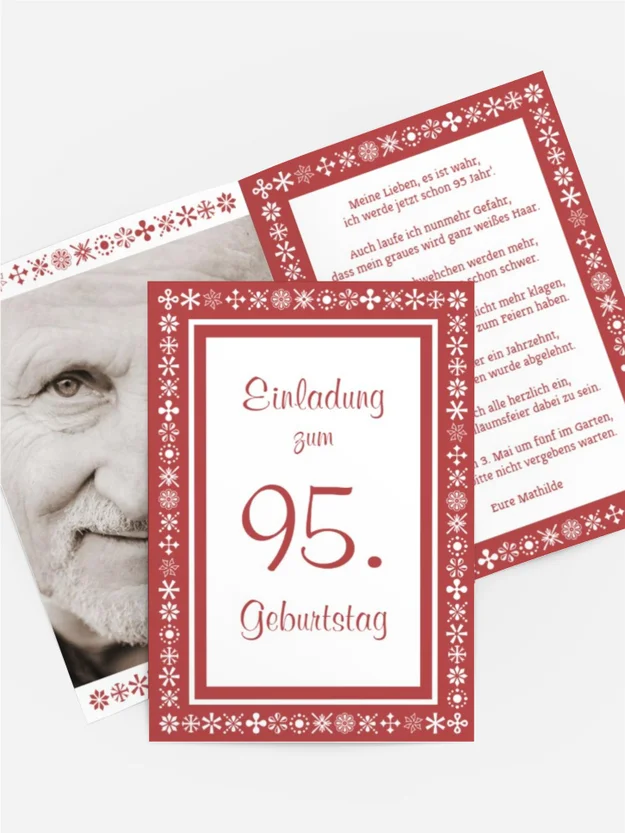 Geburtstagseinladung florale Elemente 95 Foto