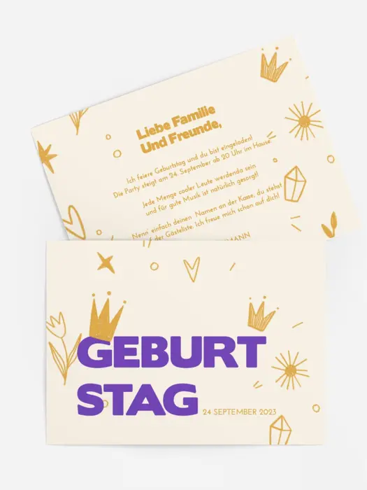 Geburtstagseinladung Königlicher Feiertag