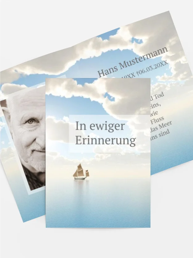 Sterbebildkarte Schiff