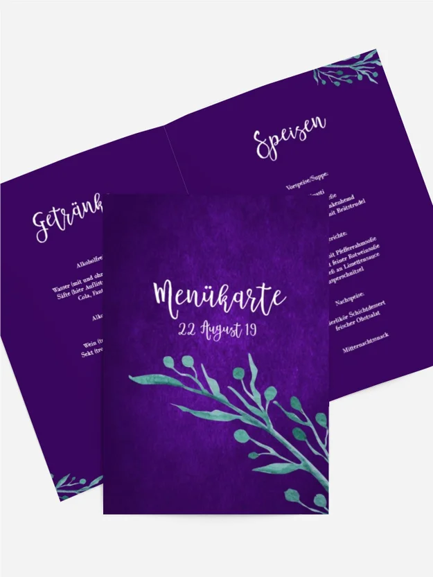 Menükarte Sommernachtstraum