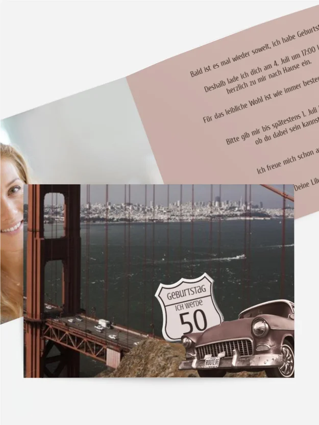 Geburtstagseinladungskarte old bridge 50 Foto