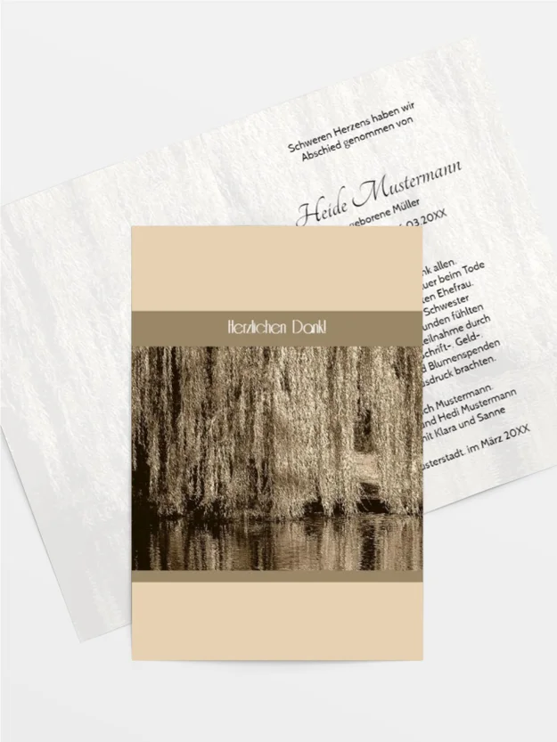 Trauerdanksagung Flusslandschaft hoch
