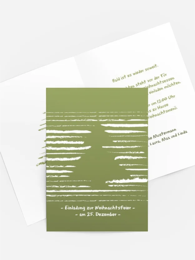 Weihnachts Einladungskarte privat Kreidentanne Weihnachts Einladungskarte privat Kreidentanne