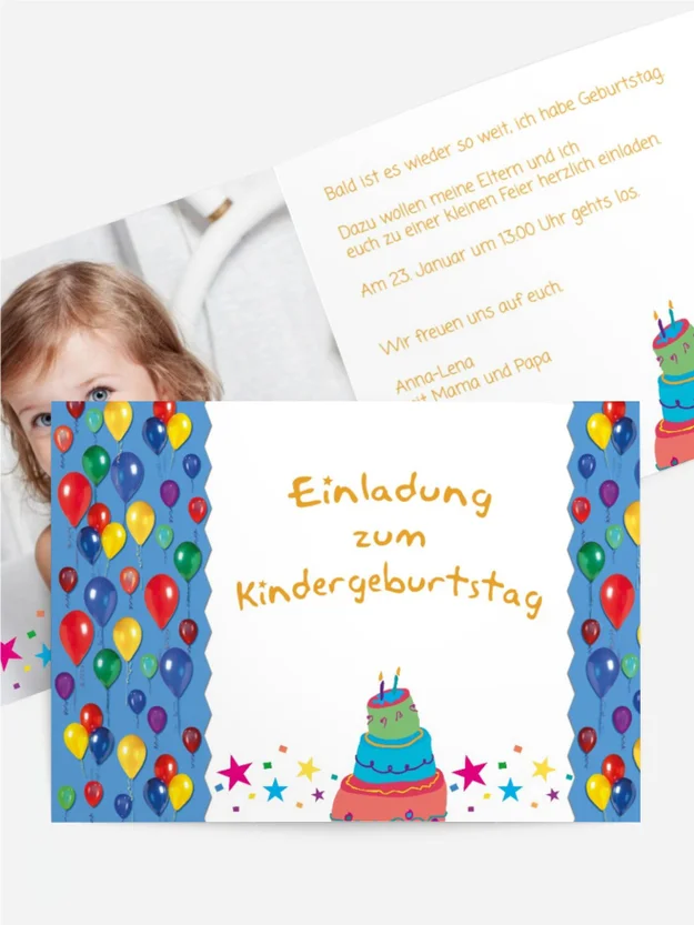 Geburtstagseinladung Kleinkinder Luftballon Foto