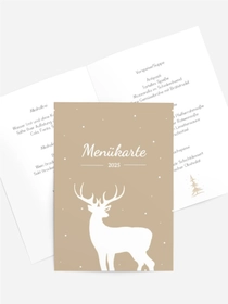 Menükarte Weihnachten Waldgeschichte