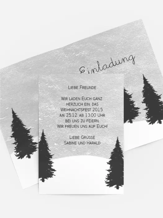 Weihnachtseinladung Winterwald