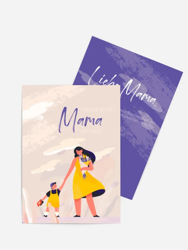Grußkarte zum Muttertag Hand halten