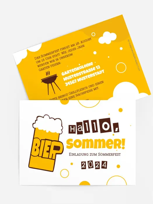 Einladung Sommerfest Krug Bier