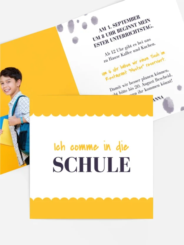 Einladungskarte Einschulung Junger Student