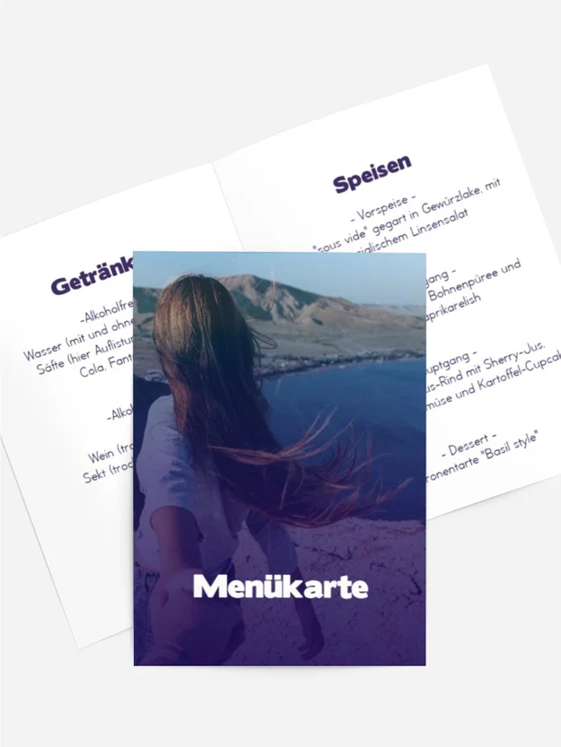 Menükarte Geburtstag Polaroid Rahmen