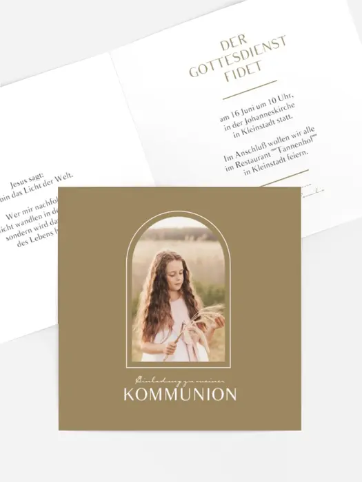 Einladungskarte Kommunion Reines Bild