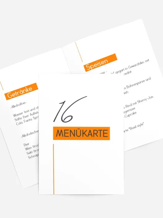 Menükarte Geburtstag Balkenlinien