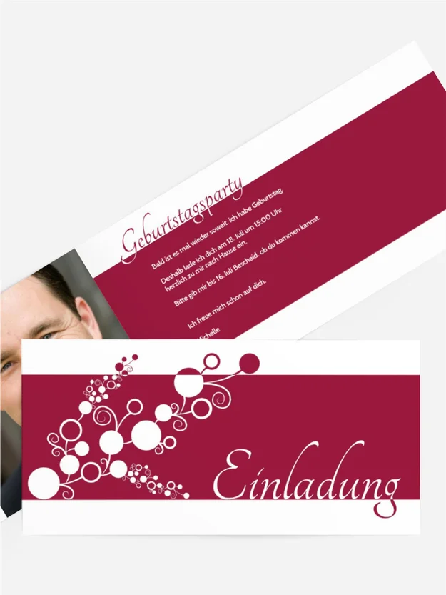 Geburtstagseinladungskarte bubble limb Foto