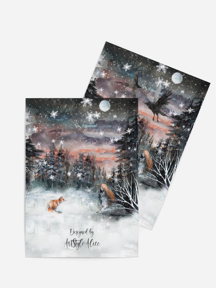 Wintermärchen Weihnachtskarte Wintermärchen Weihnachtskarte