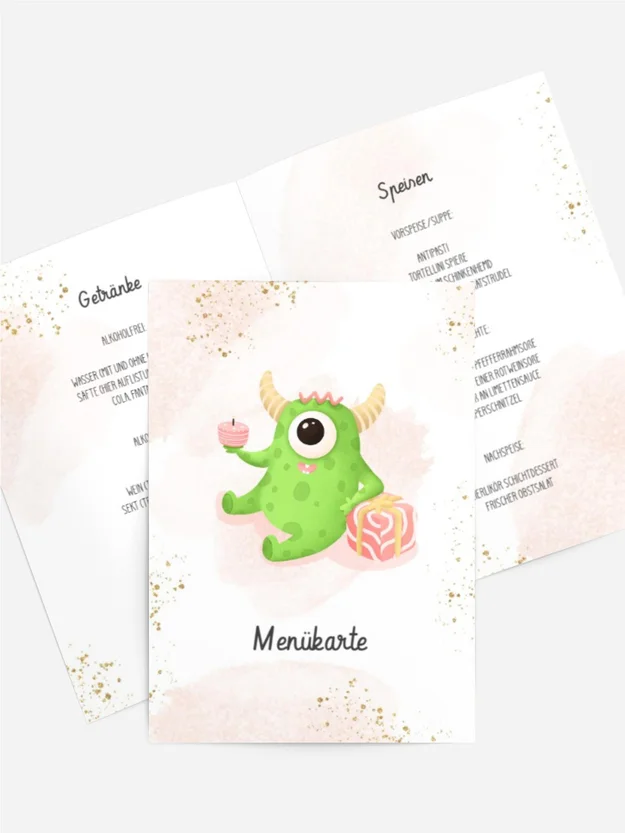 Menükarte Geburtstag Monsterspaß