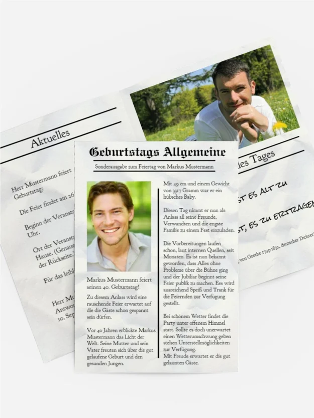 Einladungskarte Geburtstag Sonderausgabe