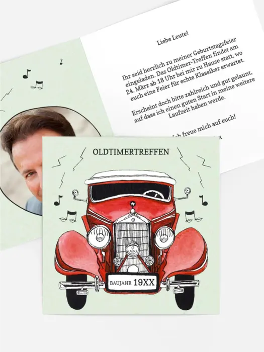 Einladung mit Foto Oldtimertreffen
