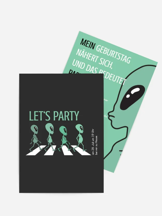 Geburtstagseinladung Außerirdische