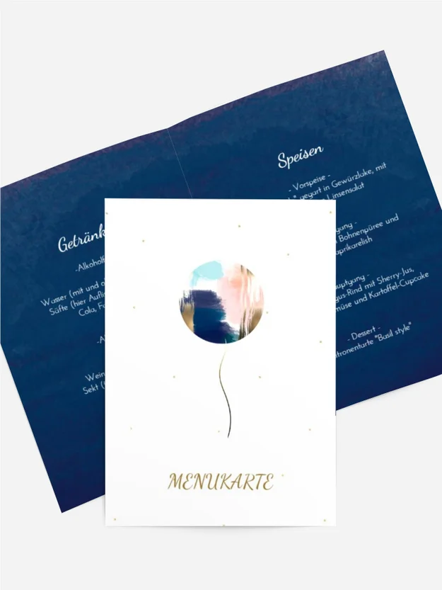 Menükarte Geburtstag Abstrakter Ballon Menükarte Geburtstag Abstrakter Ballon