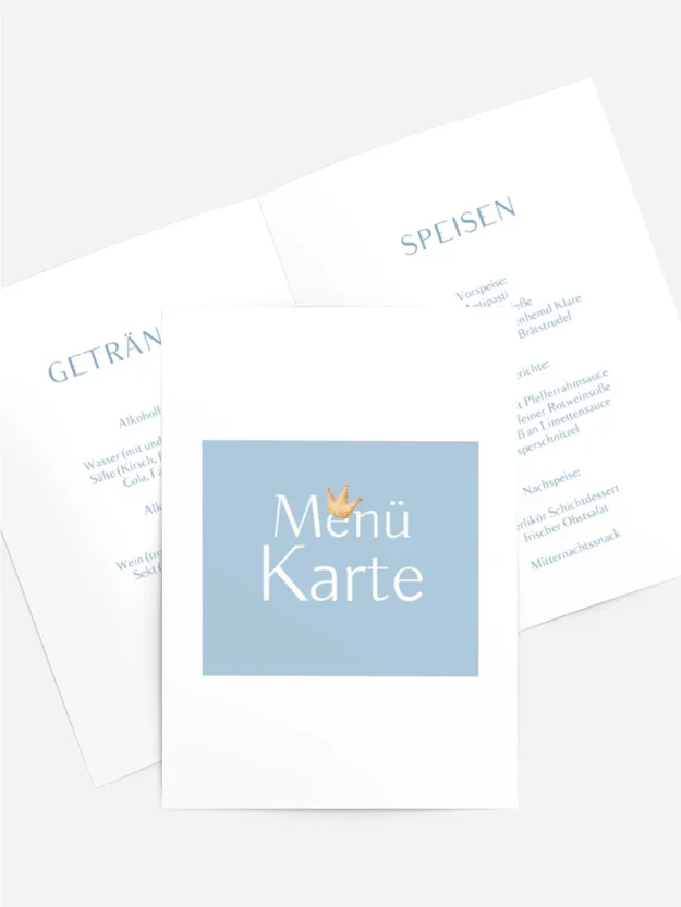 Menükarte Taufe Polaroid-Foto