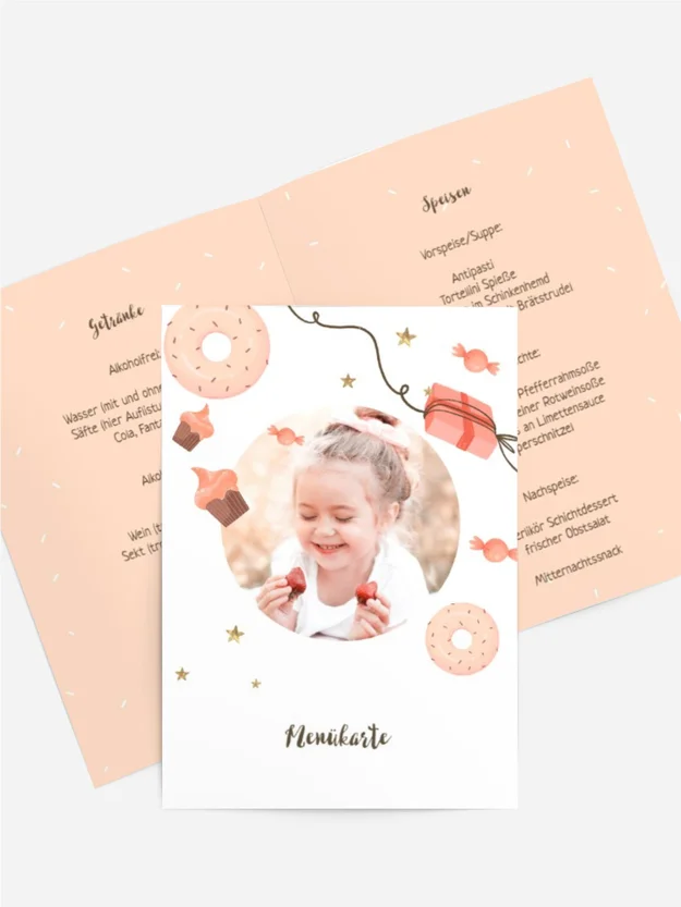 Menükarte Geburtstag Candy-Dream