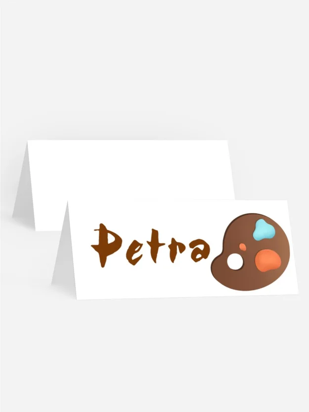 Tischkarte Geburtstag  Künstler Glück