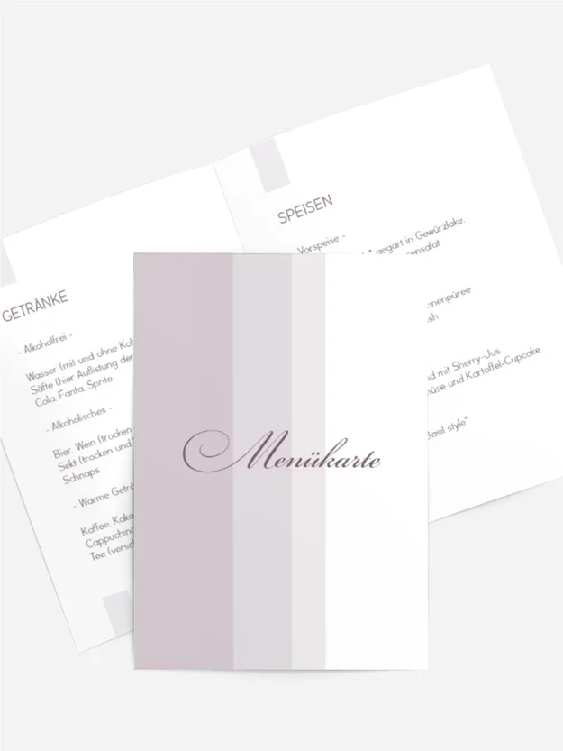 Menükarte Geburtstag partielle Trennung