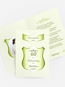 Geburtstagseinladung 60 label Foto